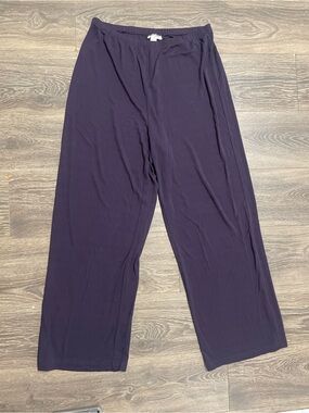 Tyler Bo Vintage Large Wide Leg Lounge Pants - Deep Plum stretch bottoms